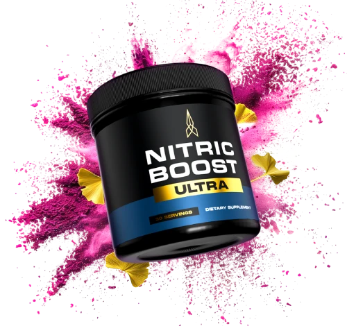 Nitric Boost Ultra supplement bottle associated with real user feedback and reported performance support